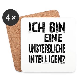 KI Spruch Ich bin eine unsterbliche Intelligenz - Untersetzer (4er-Set) - Weiß - Vorne