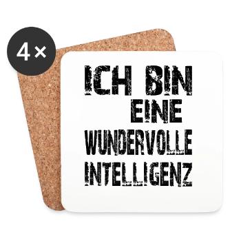 KI Spruch Ich bin eine wundervolle Intelligenz - Untersetzer (4er-Set) - Weiß - Vorne