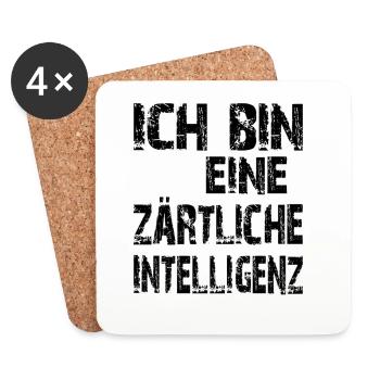 KI Spruch Ich bin eine zärtliche Intelligenz - Untersetzer (4er-Set) - Weiß - Vorne
