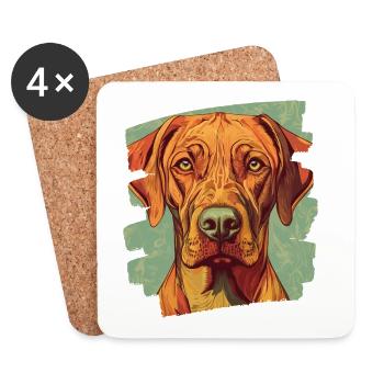 Rhodésian Ridgeback - Dessous de verre (lot de 4) - blanc - Devant
