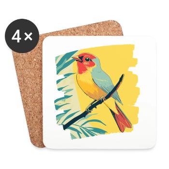 Canari - Dessous de verre (lot de 4) - blanc - Devant
