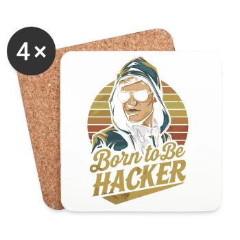Born to Be Hacker – Computer Science Nerd IT - Coasters (set of 4) - white - Front