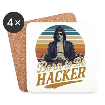 Born to Be Hacker – Computer Science Nerd IT - Coasters (set of 4) - white - Front