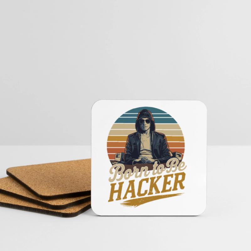 Born to Be Hacker – Computer Science Nerd IT Coasters (set of 4)