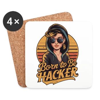 Born to Be Hacker – Informatik Nerd IT - Untersetzer (4er-Set) - Weiß - Vorne