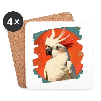 Cockatoo - Coasters (set of 4) - white - Front