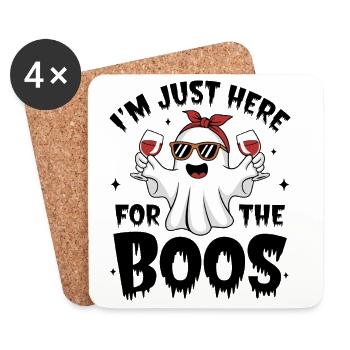 Je suis juste là pour la fête des fantômes de Boo - Dessous de verre (lot de 4) - blanc - Devant