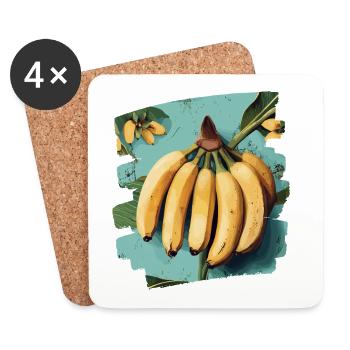 Banana - Coasters (set of 4) - white - Front