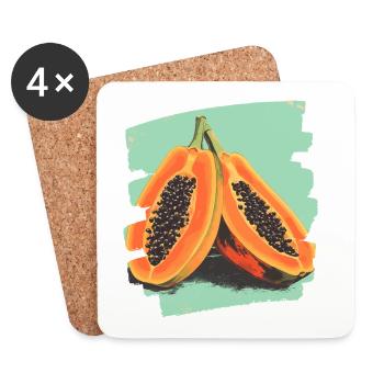 Papaya - Untersetzer (4er-Set) - Weiß - Vorne