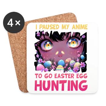J’ai mis mon anime en pause pour aller à la chasse aux œufs de Pâques - Dessous de verre (lot de 4) - blanc - Devant