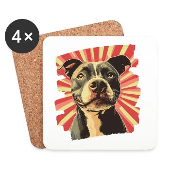 American Staffordshire - Coasters (set of 4) - white - Front