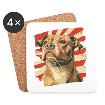 American Staffordshire - Coasters (set of 4) - white - Front