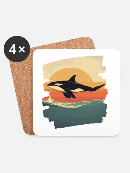 Orca - Untersetzer (4er-Set) - Weiß