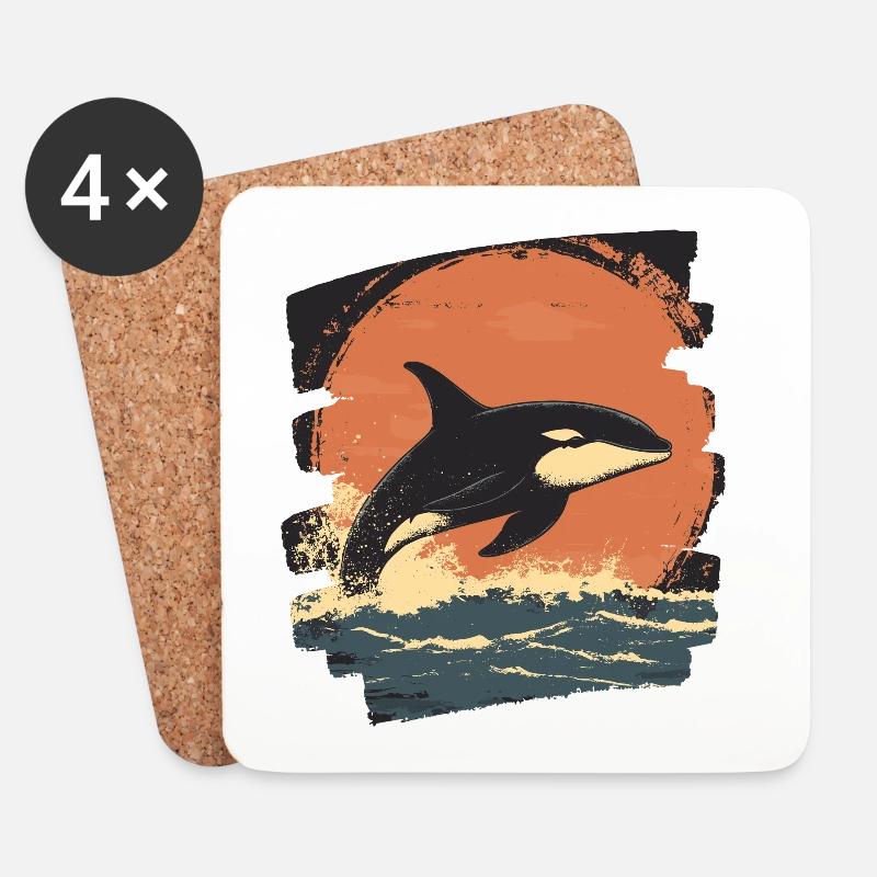 Orca - Untersetzer (4er-Set) - Weiß