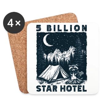 5 Billion Star Hotel Hiking Outdoor Gift - Coasters (set of 4) - white - Front