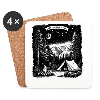 5 Billion Star Hotel Hiking Nature Gift - Coasters (set of 4) - white - Front