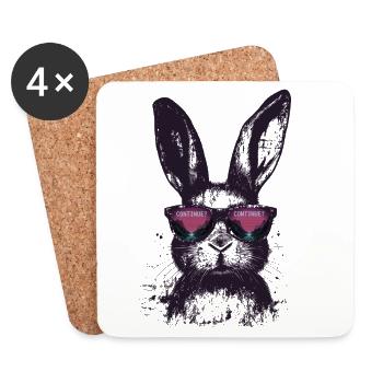 Lunettes de soleil Bunny Retro Synthwave Gaming Gift - Dessous de verre (lot de 4) - blanc - Devant