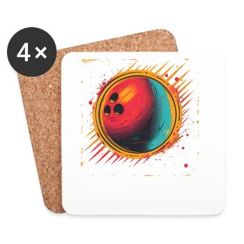Bowling Vaporwave - Dessous de verre (lot de 4) - blanc - Devant