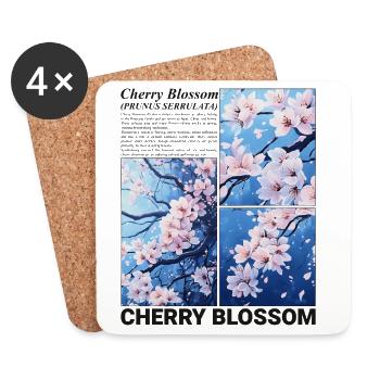 Cherry Blossom Flower Sakura Spring Nature Gift - Coasters (set of 4) - white - Front