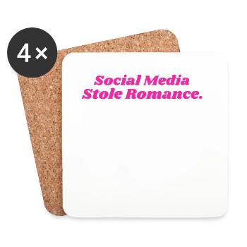 SOCIAL MEDIA STOLE ROMANCE DAMEN - Untersetzer (4er-Set) - Weiß - Vorne