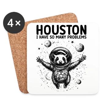 Houston I Have So Many Problems Opossum Astronaut - Coasters (set of 4) - white - Front