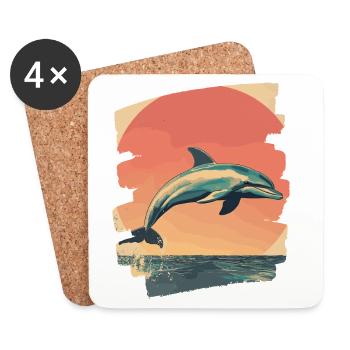 Dolphin - Coasters (set of 4) - white - Front