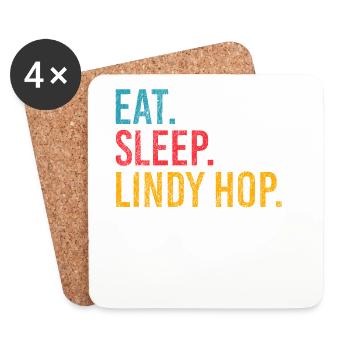 Eat Sleep Lindy Hop Repeat für Swing Tänzer - Untersetzer (4er-Set) - Weiß - Vorne