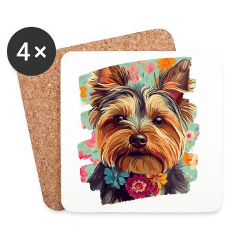 Yorkshire Terrier - Coasters (set of 4) - white - Front