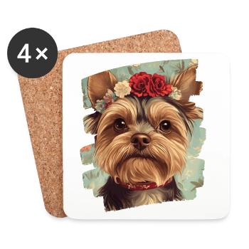 Yorkshire Terrier - Coasters (set of 4) - white - Front