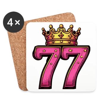 77 Number Krone - Coasters (set of 4) - white - Front