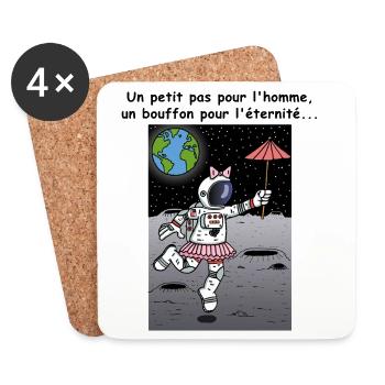 Le petit pas de l'homme - Dessous de verre (lot de 4) - blanc - Devant