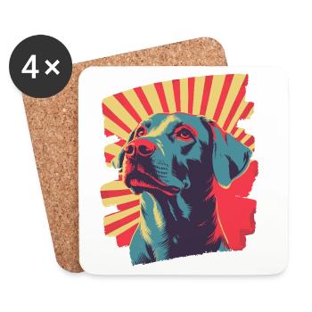 Labrador - Dessous de verre (lot de 4) - blanc - Devant