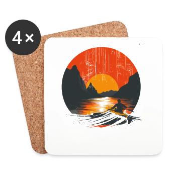 Graphismes d’aviron - Dessous de verre (lot de 4) - blanc - Devant