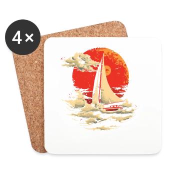 Sailing 90s Look - Coasters (set of 4) - white - Front