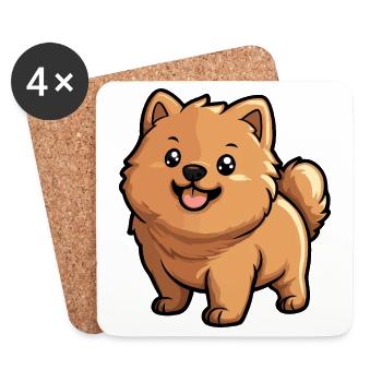 Chow Chow Hund Niedlich - Untersetzer (4er-Set) - Weiß - Vorne