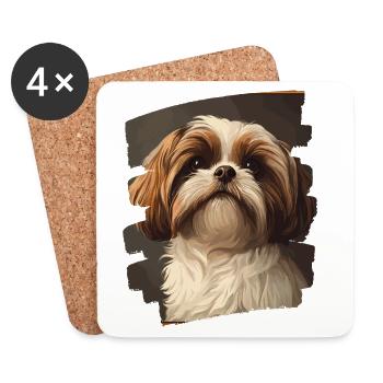 Shih Tzu - Coasters (set of 4) - white - Front