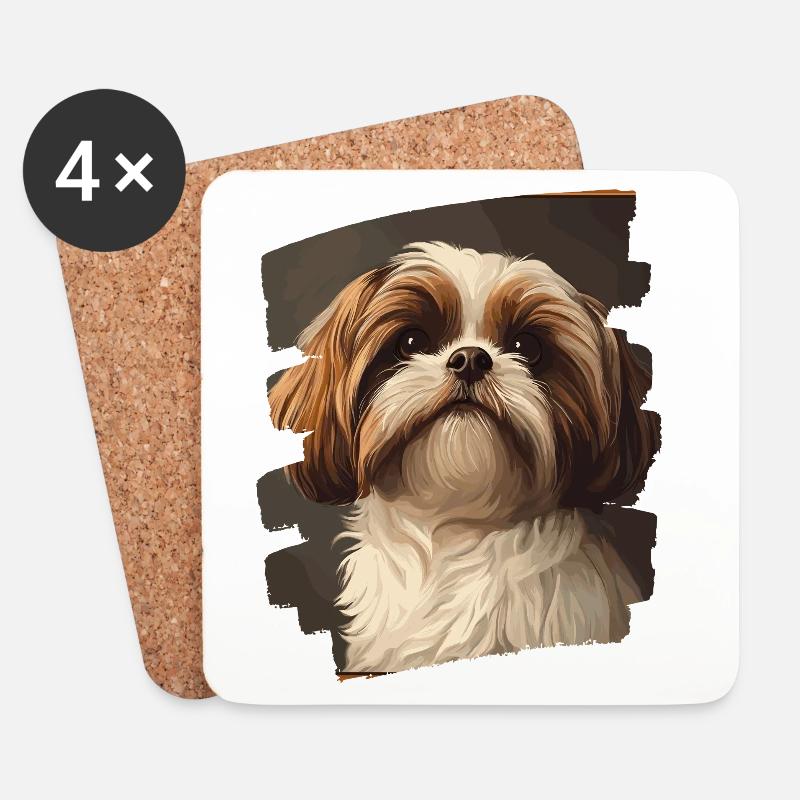 Shih Tzu - Untersetzer (4er-Set) - Weiß