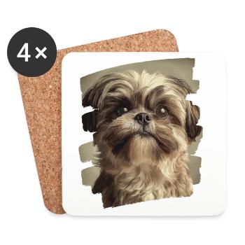 Shih Tzu - Coasters (set of 4) - white - Front