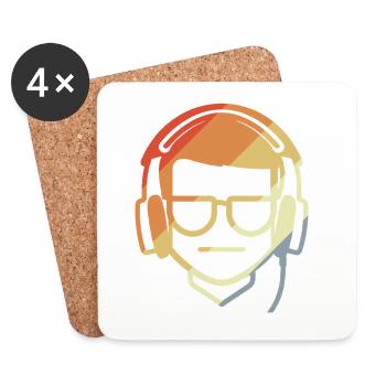Gamer Dessin Rétro - Dessous de verre (lot de 4) - blanc - Devant