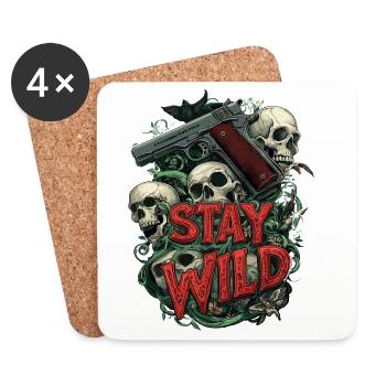 Stay Wild 1911 Handgun Sport Shooter - Coasters (set of 4) - white - Front