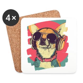 Chihuahua - Untersetzer (4er-Set) - Weiß - Vorne