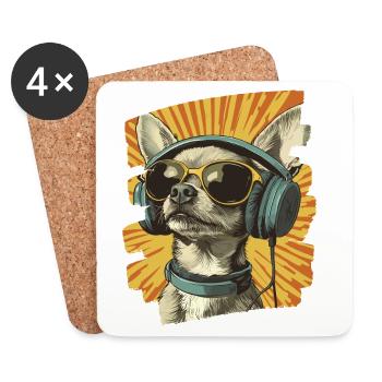 Chihuahua - Dessous de verre (lot de 4) - blanc - Devant