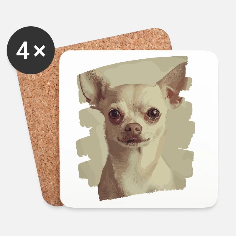 Chihuahua - Untersetzer (4er-Set) - Weiß