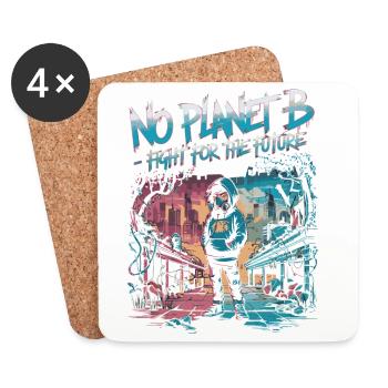 No Planet B – Lutte pour l’avenir - Dessous de verre (lot de 4) - blanc - Devant