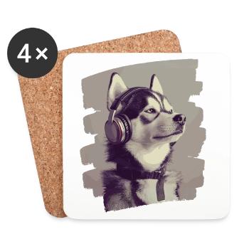Husky - Coasters (set of 4) - white - Front