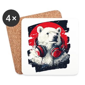 Ours blanc - Dessous de verre (lot de 4) - blanc - Devant