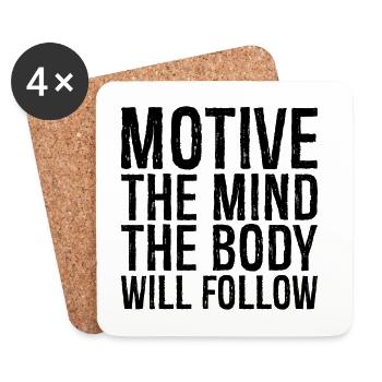 motive the mind the body will follow - Coasters (set of 4) - white - Front