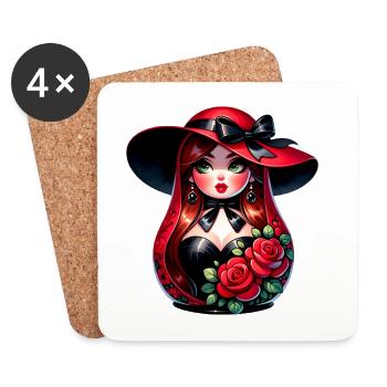 Russian Girl! Matrjoschka Russisch für Russen - Untersetzer (4er-Set) - Weiß - Vorne