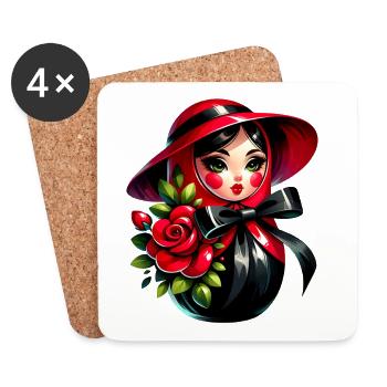 Fille russe ! Matriochka Russe pour Russes - Dessous de verre (lot de 4) - blanc - Devant