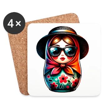 Russian Girl! Matrjoschka Russisch für Russen - Untersetzer (4er-Set) - Weiß - Vorne